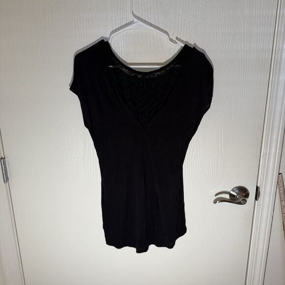 Candie’s Women’s Black V-Neck Top Lace Blouse Sexy Gothic Minimalist XS - Picture 6 of 8